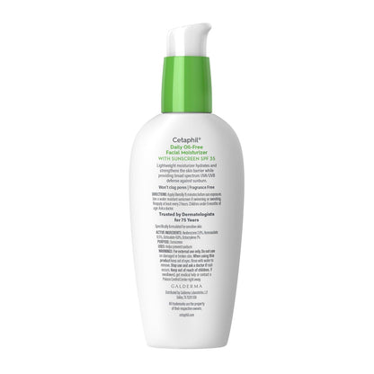 Cetaphil Daily Hydrating SPF 35 Lotion – Sun Protection for Patio Mornings and Trail Days, Lightweight Oil-Free Moisturizer for Active Lifestyles