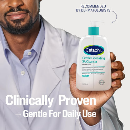 Cetaphil Gentle Exfoliating SA Cleanser – Thoughtful Birthday Gift for Her with Sensitive Skin & Self-Care Routine