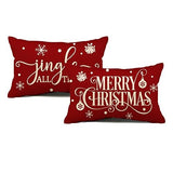 JYSK Christmas Pillow Covers for Family Living Rooms and Playrooms, Washable Cotton-Linen Sofa Covers in Playful Holiday Colors