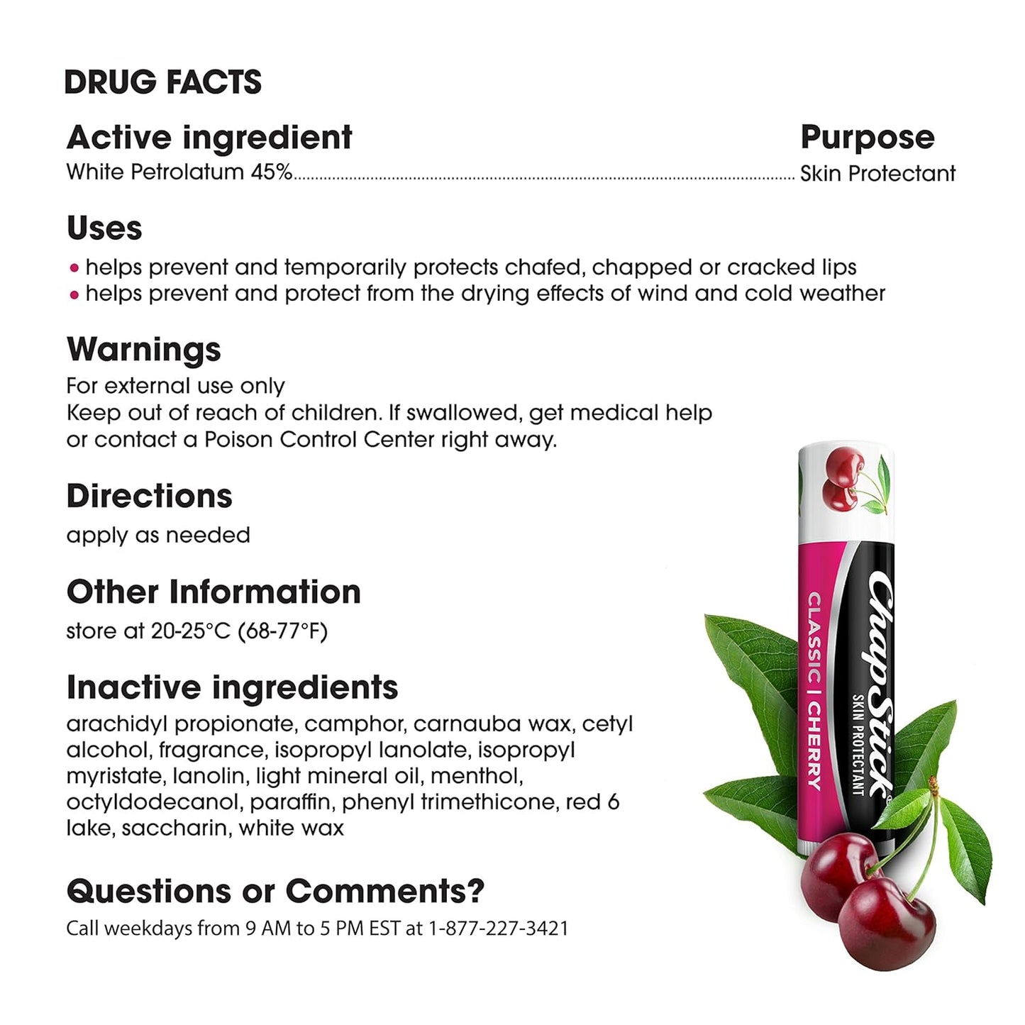 ChapStick Classic Cherry Lip Balm Tube Set – Valentine's Day, Housewarming, and Holiday Gift Basket Favorite