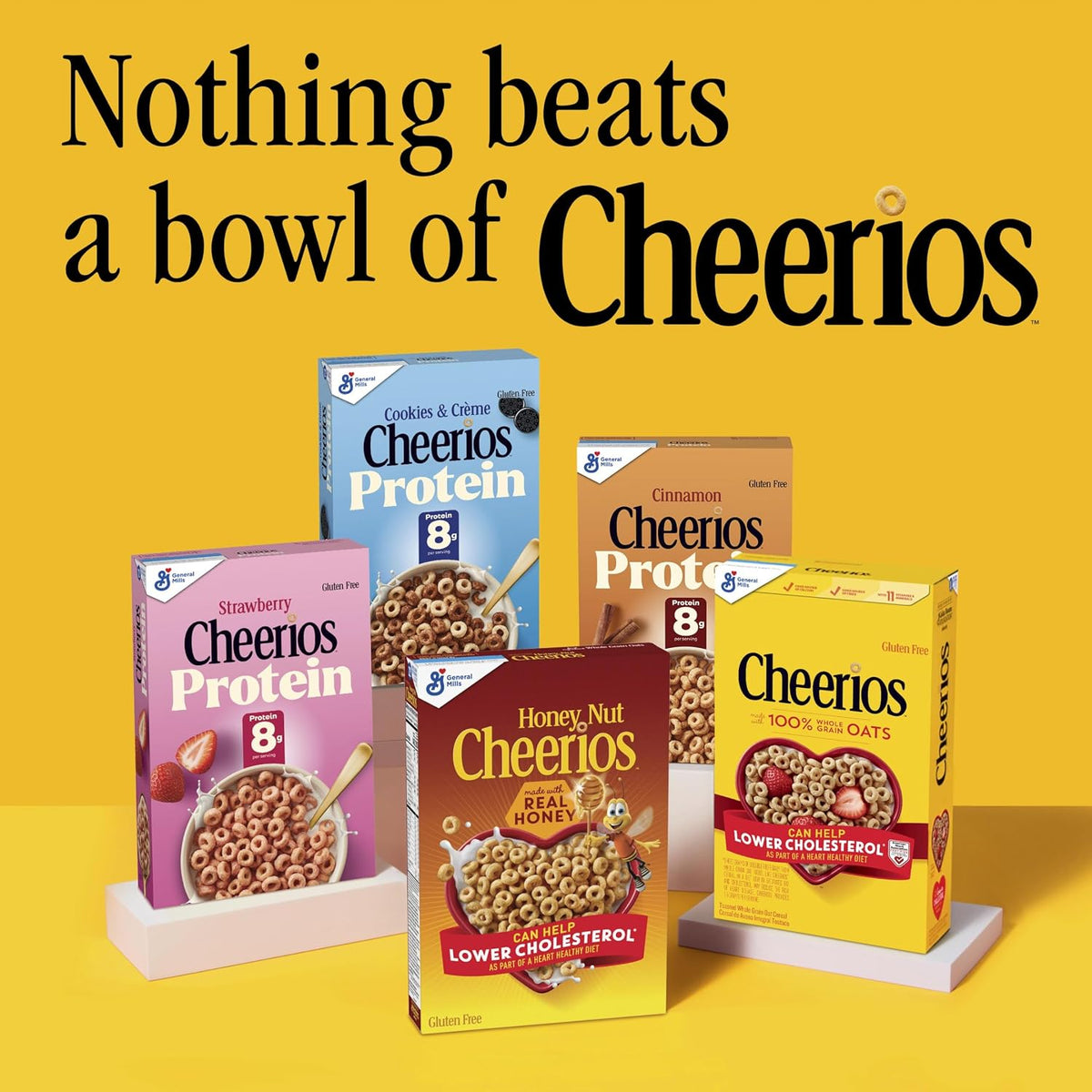 Cheerios Heart Smart Cereal – Bulk Multi Pack Breakfast for Value Driven Office and Remote Worker Pantry, 20 oz Four Pack