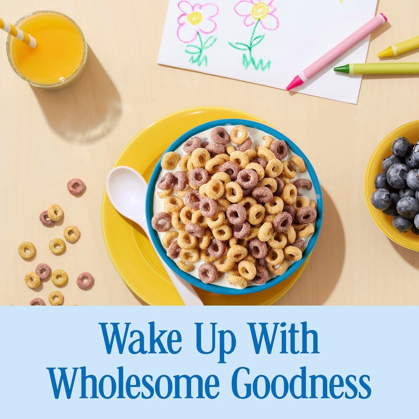 Cheerios Veggie Blends Blueberry Banana Cereal – Ready to Eat Cereal for the Car and After-School Snack Counter