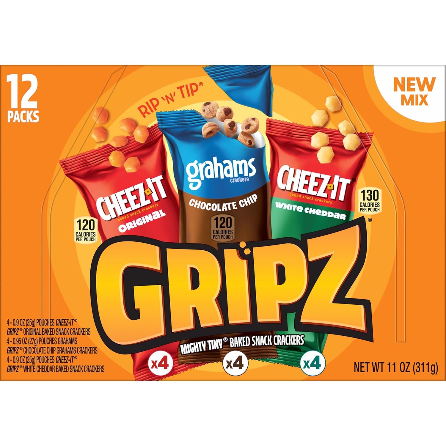 cheez-it varieties made with 100% real cheese; grahams contain 8g whole grain