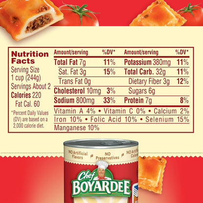 Chef Boyardee Mini Beef Ravioli, 5-Pack Value Gift Set for Busy Parents and Grandparents, 15 oz Cans