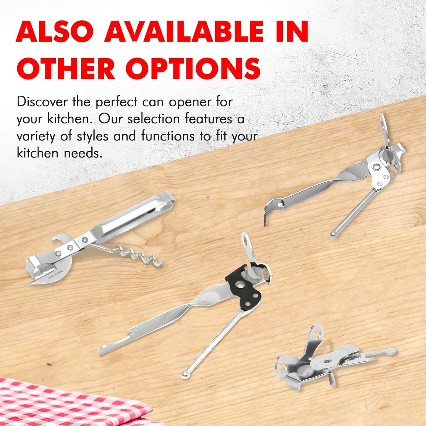 Chef Craft Select Can Opener – Clean-Design 6.5-Inch Opener for Dorm Room Kitchens and Minimalist Meal Prep