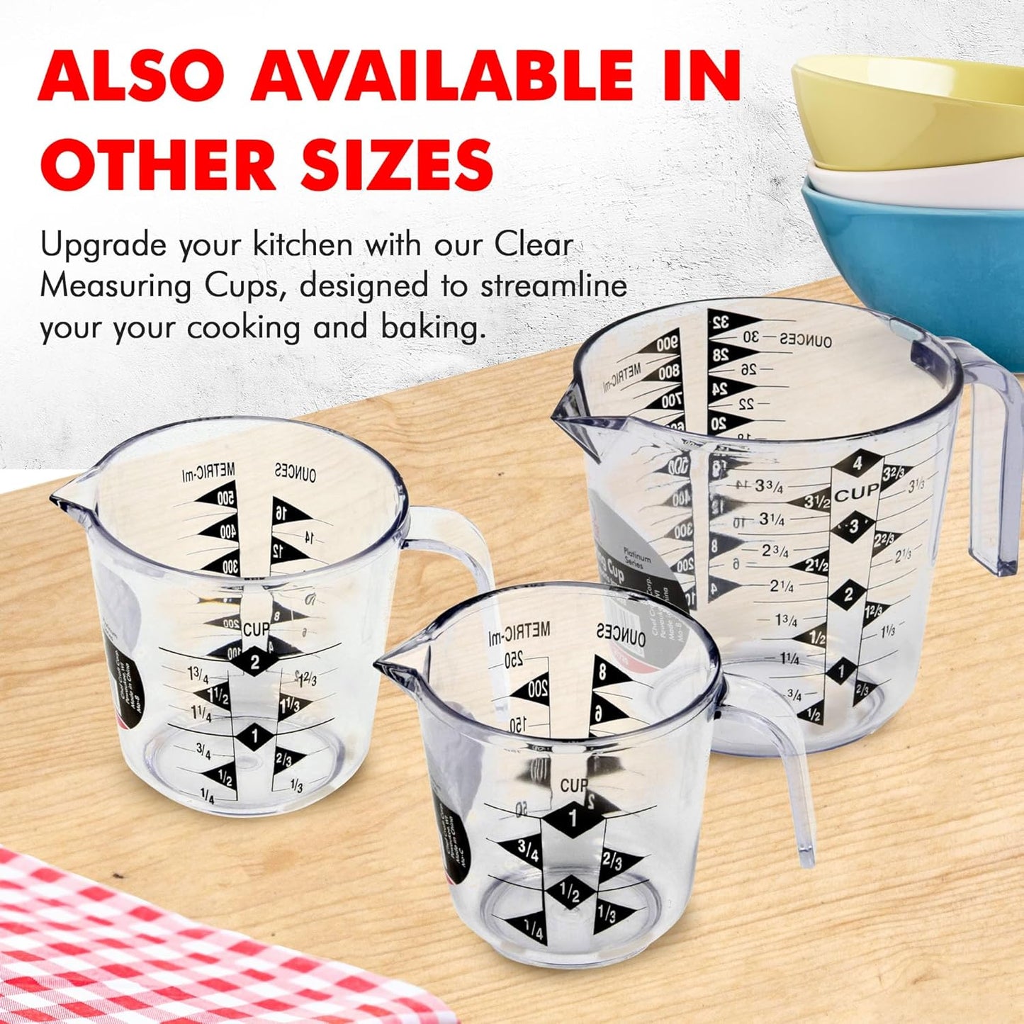 Chef Craft Select Plastic Measuring Cup – Streamlined Baking Cup for Uncluttered Apartment Kitchen