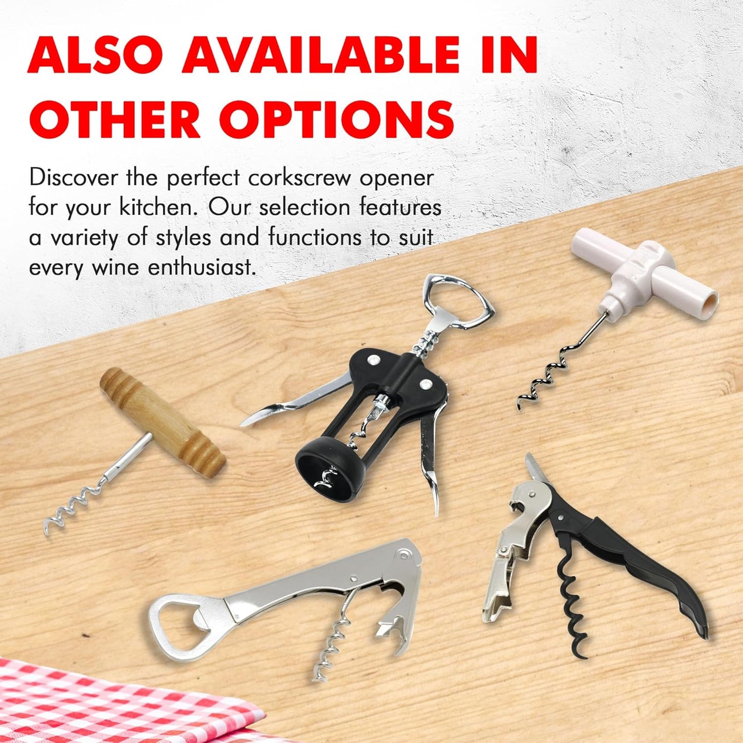 Chef Craft Select Waiters Corkscrew – Holiday Stocking Stuffer Under 20 Dollars, All-in-One Wine Opener Gift for Hosts and Hostesses