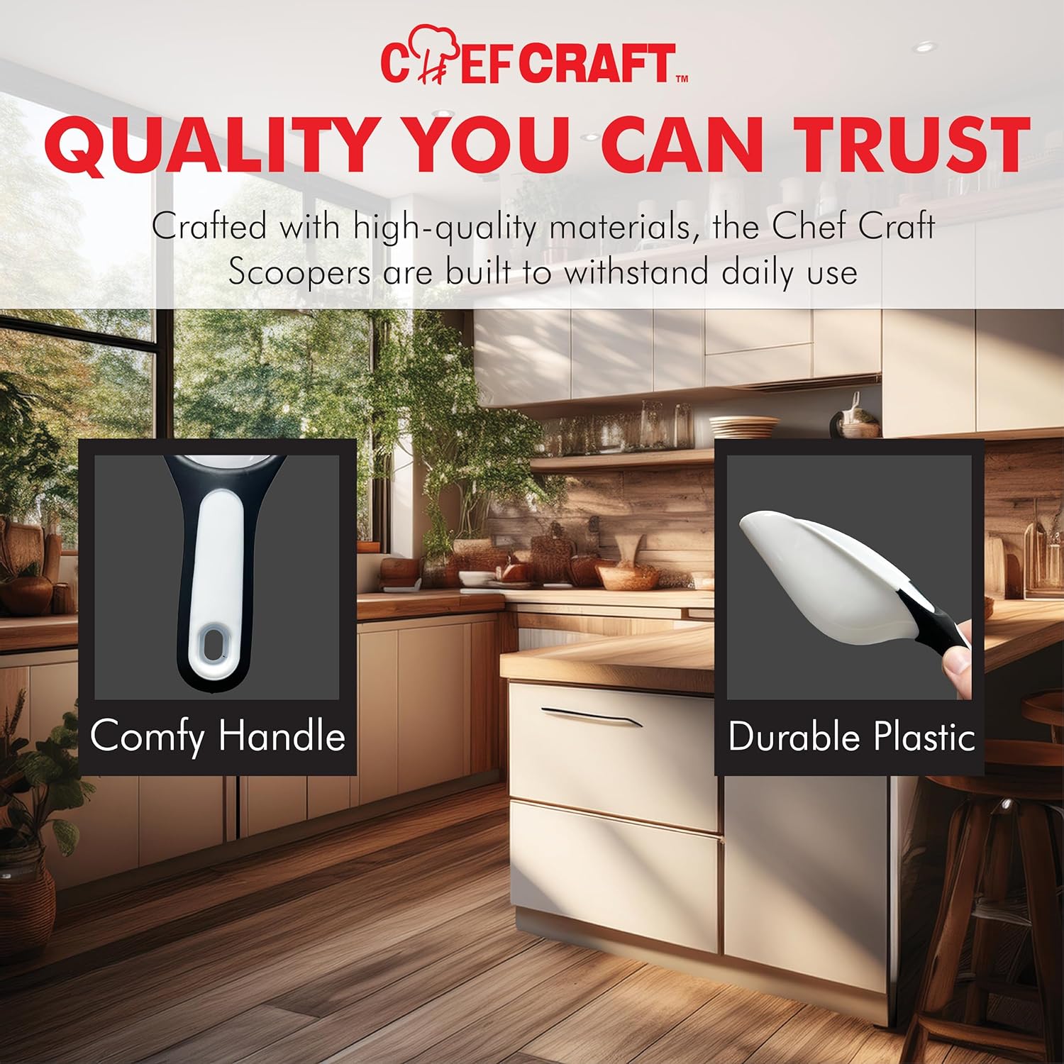 Chef Craft Select White Scoop – Efficient Pet Food and Baking Prep Tool for Daily Routines
