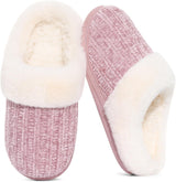 Evshine Memory Foam Slipper – Calming Nightly Routine House Shoe, Fuzzy Chenille Knit for Women
