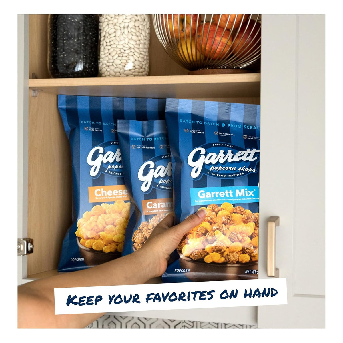 Garrett Popcorn Chicago Classic Cheddar and Caramel Mix - Car Snack Bags for Family Road Trips