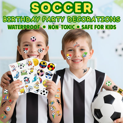 Child Safe Soccer Tattoo Stickers – 96 Hypoallergenic Designs for Sensitive Skin Kids