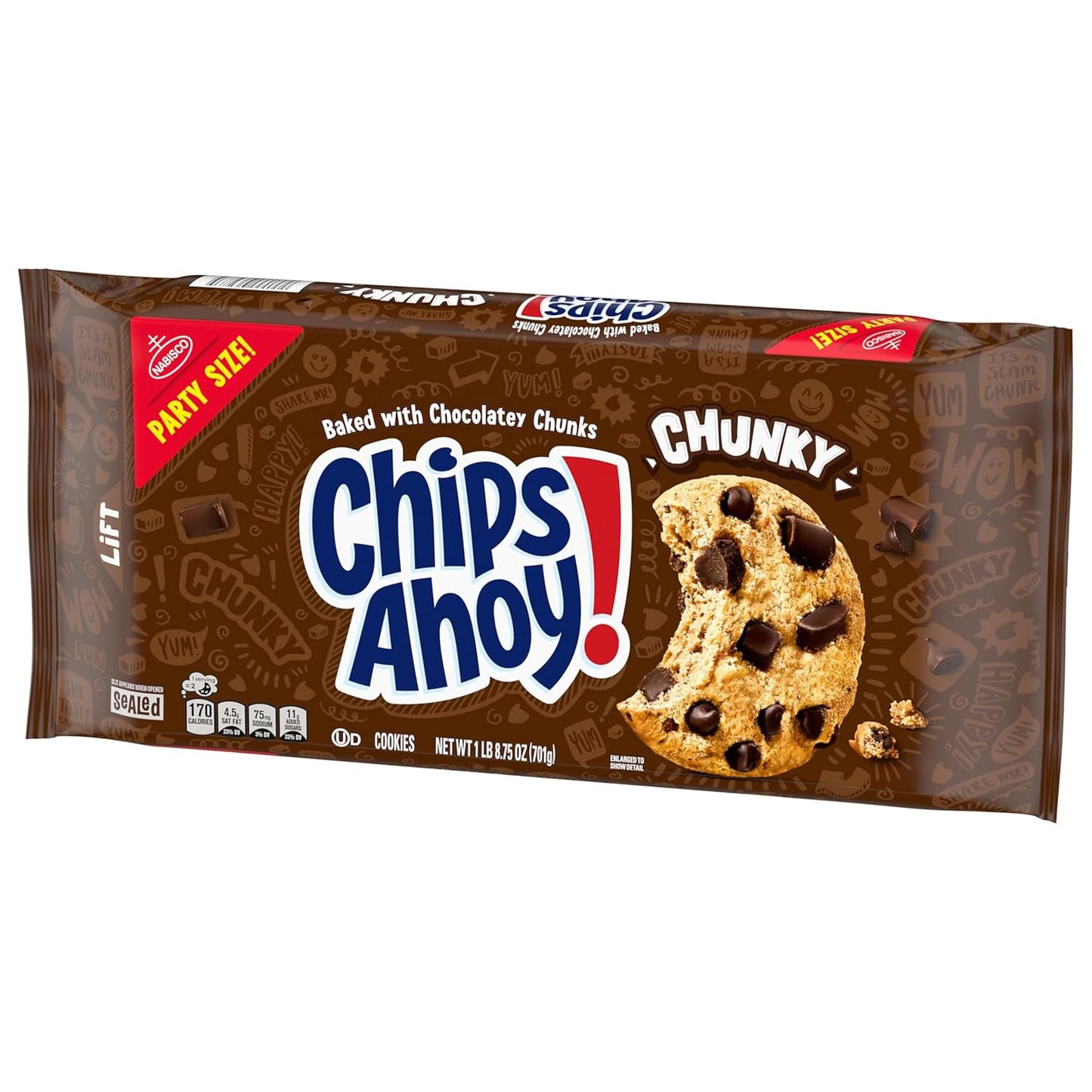 CHIPS AHOY! Chunky Cookies Party Size – Simple Dessert Option for Unfussy Entertaining, 24.75 oz