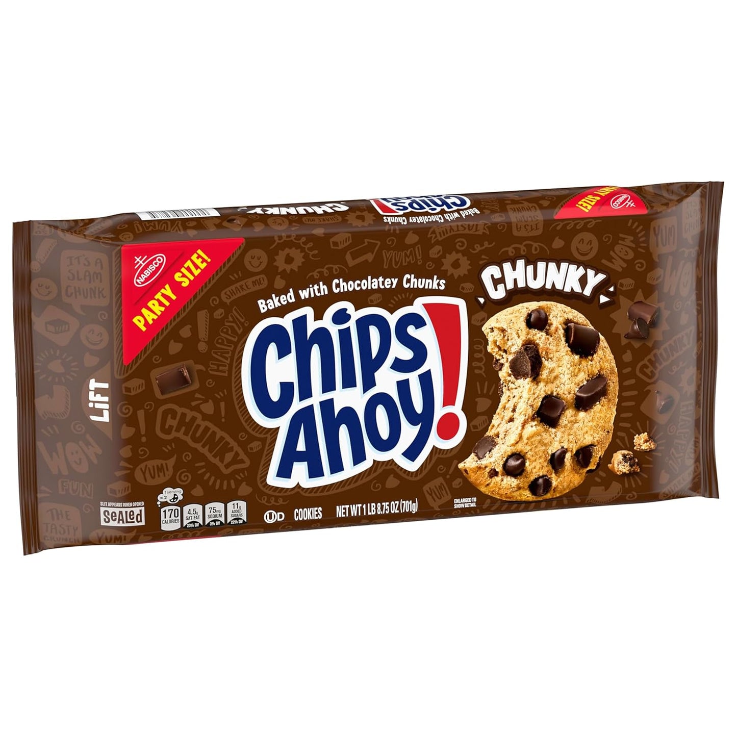 CHIPS AHOY! Chunky Cookies Party Size – Simple Dessert Option for Unfussy Entertaining, 24.75 oz