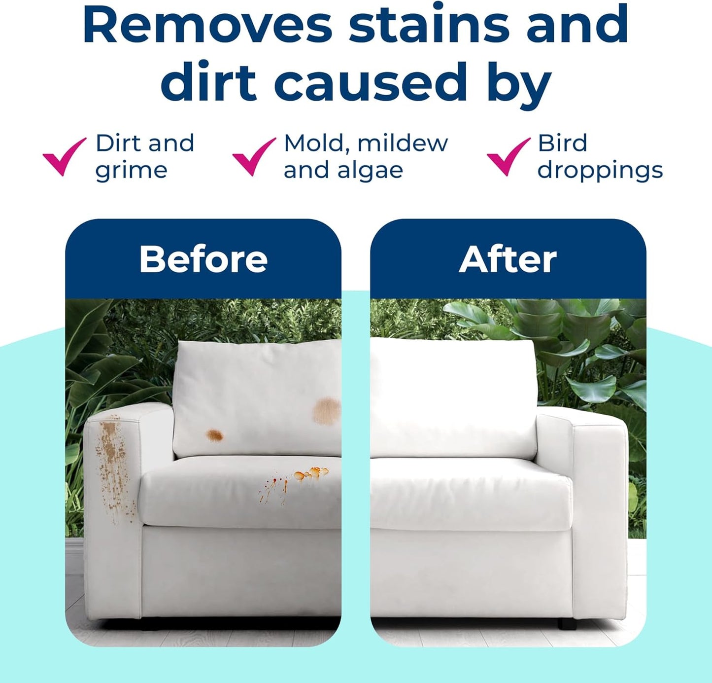 chlorine bleach-free composition safe for pets, plants, and grass