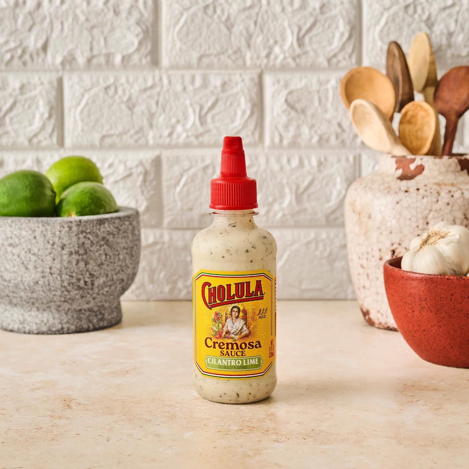 Cholula Cilantro Lime Cremosa Sauce – Bright Flavor Finisher for Sheet-Pan Veggies, Fish Tacos & Egg White Bowls, 8 oz