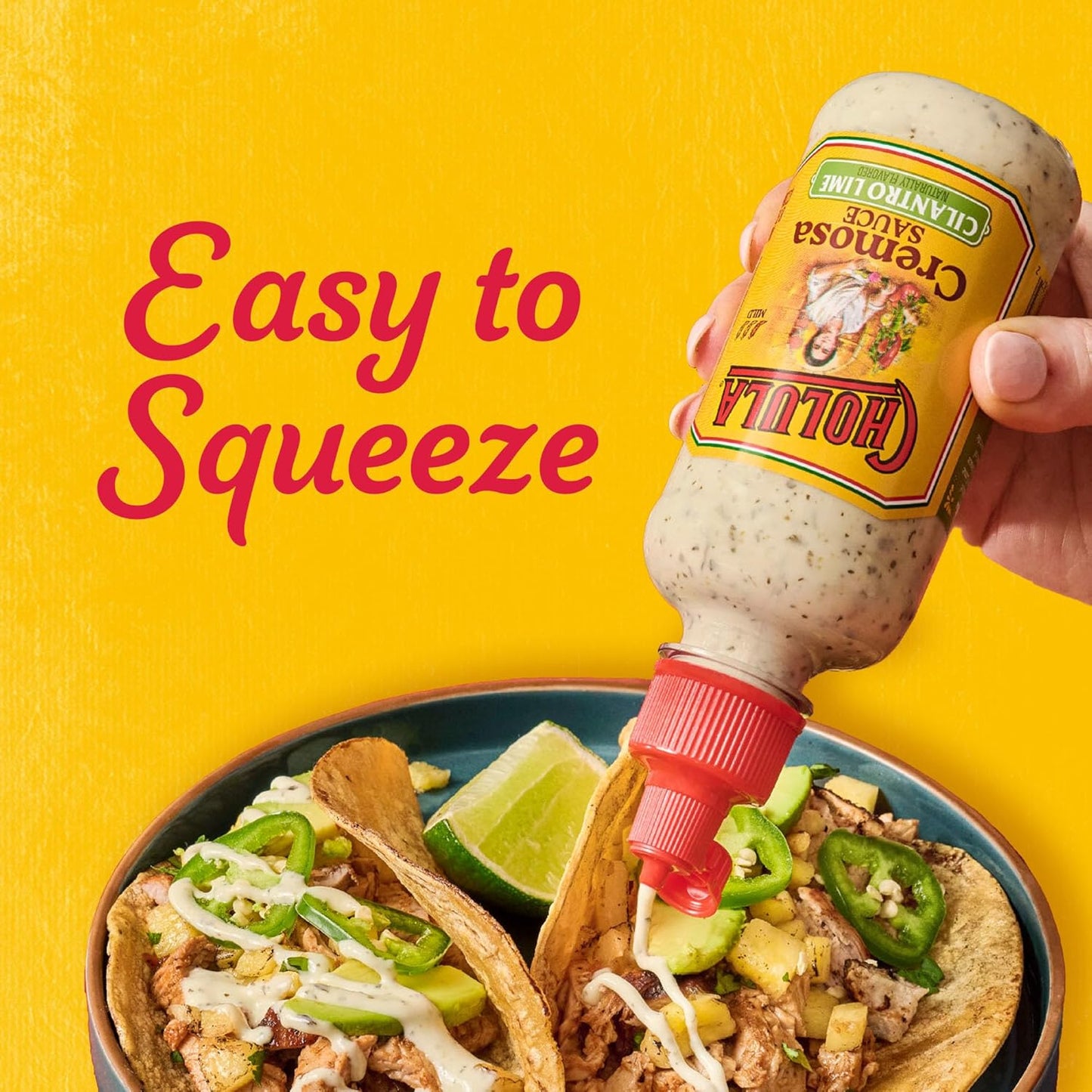 Cholula Cilantro Lime Cremosa Sauce – Bright Flavor Finisher for Sheet-Pan Veggies, Fish Tacos & Egg White Bowls, 8 oz