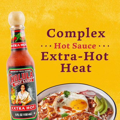 Cholula Hot Sauce Extra Hot – Birthday Gift for Mom Who Loves Spicy Food, 5 fl oz