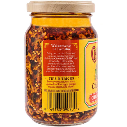 Cholula Mild-Medium Chili Crisp Sauce – Better-For-You Crunchy Finisher for Eggs, Bowls and Vegetables, 8 oz