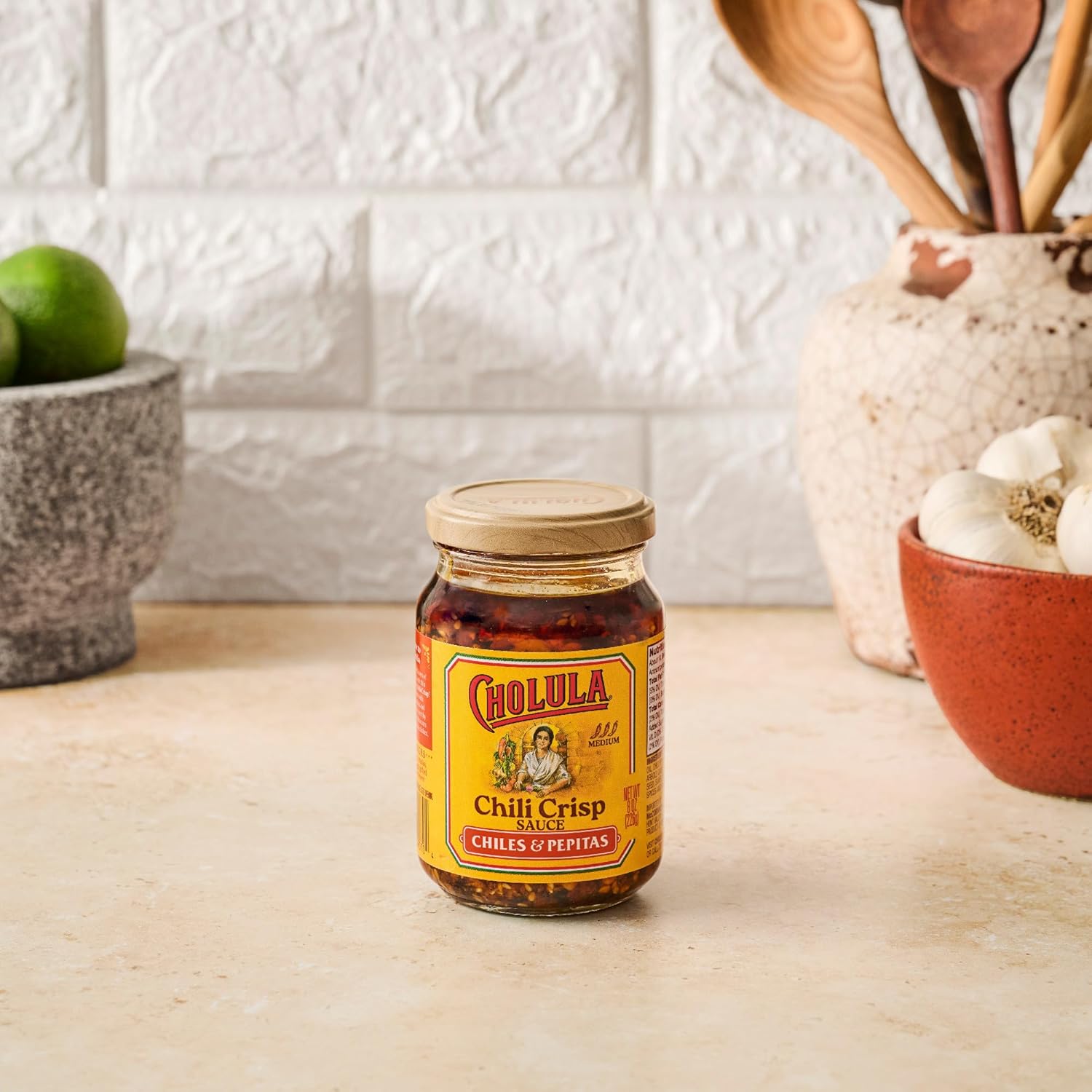 Cholula Mild-Medium Chili Crisp Sauce – Better-For-You Crunchy Finisher for Eggs, Bowls and Vegetables, 8 oz