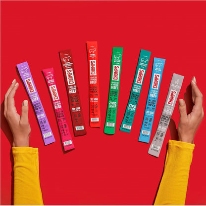 Chomps Salt & Pepper Venison Jerky Sticks – Desk Drawer Snack for Office and Remote Work Fuel, Zero Sugar Energy