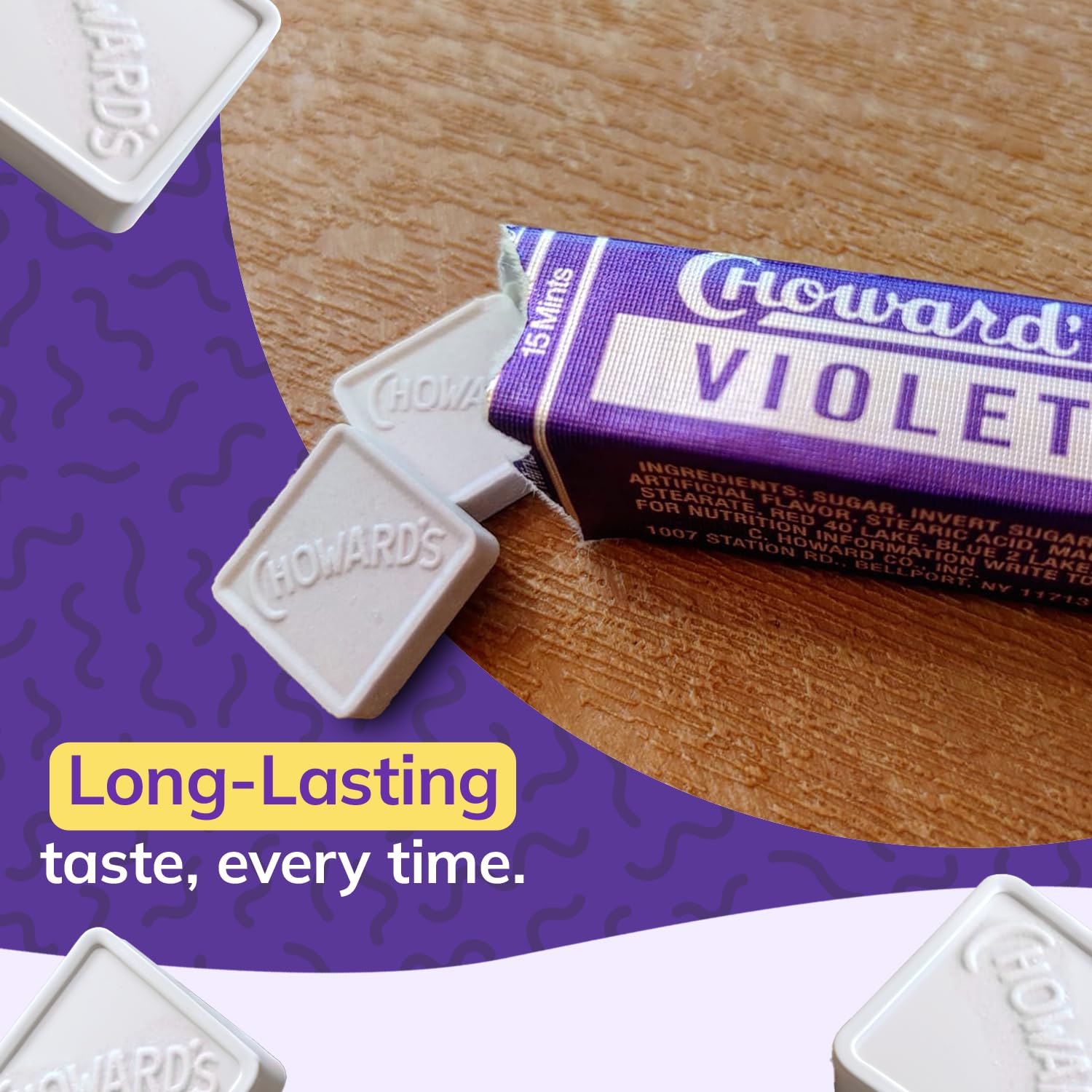 Choward's Violet Mints 6-Pack – Long-Lasting After-Lunch Breath Mints for Office Desks, Client Calls, and Travel Days