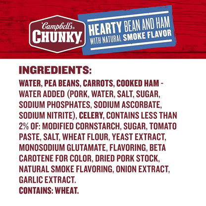 chunky texture with ham, carrots, and beans