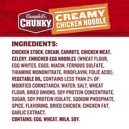 chunky, visible ingredients: white chicken, carrots, celery, and enriched egg noodles
