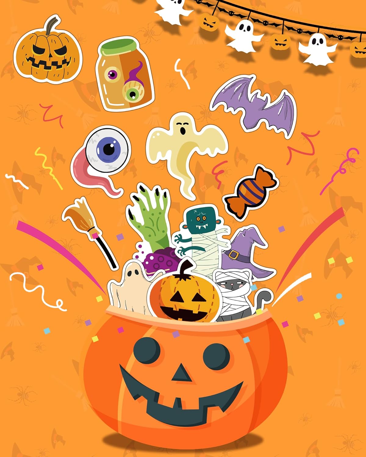 Classroom Halloween Stickers for Teachers – 300 Kids Safe Vinyl Stickers for Goody Bags and Party Favors