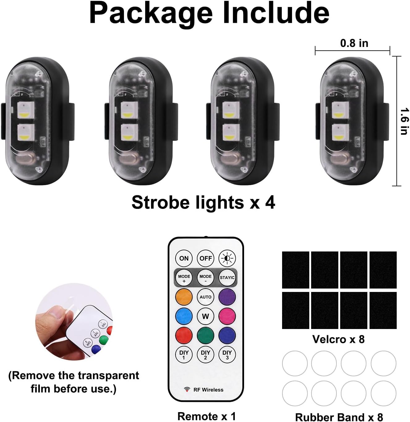 Clean-Install Safety Light Kit – Compact Wireless Strobes with Adhesive Mounting for Uncluttered Setups