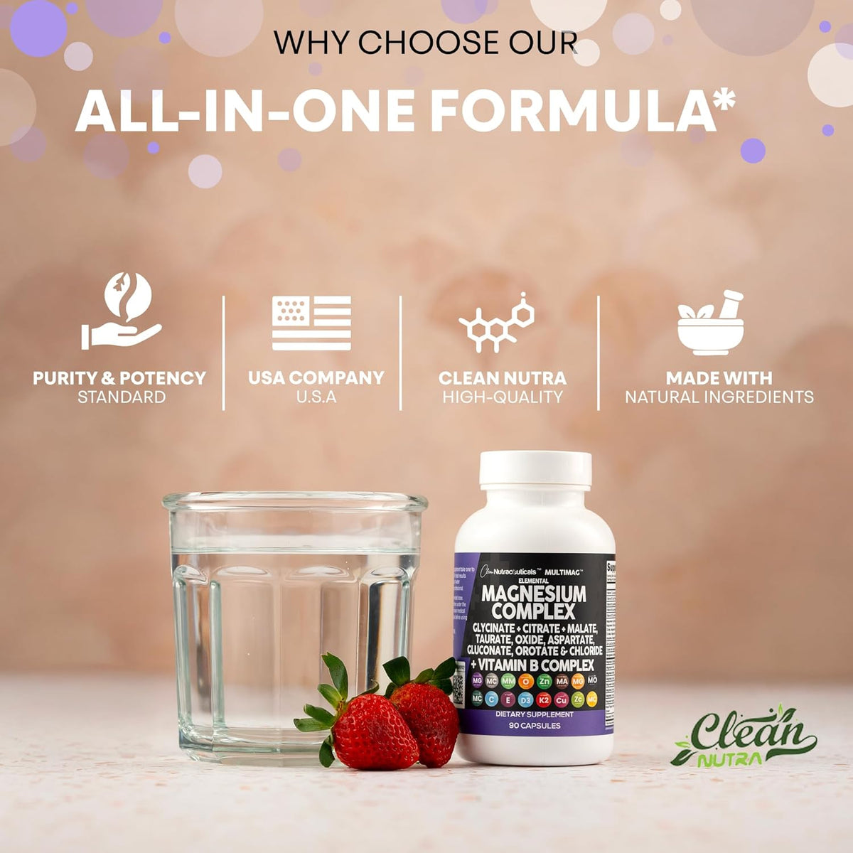 Clean Nutraceuticals Magnesium Complex – 2-Pack Extended Supply Gift for Committed Wellness Seekers