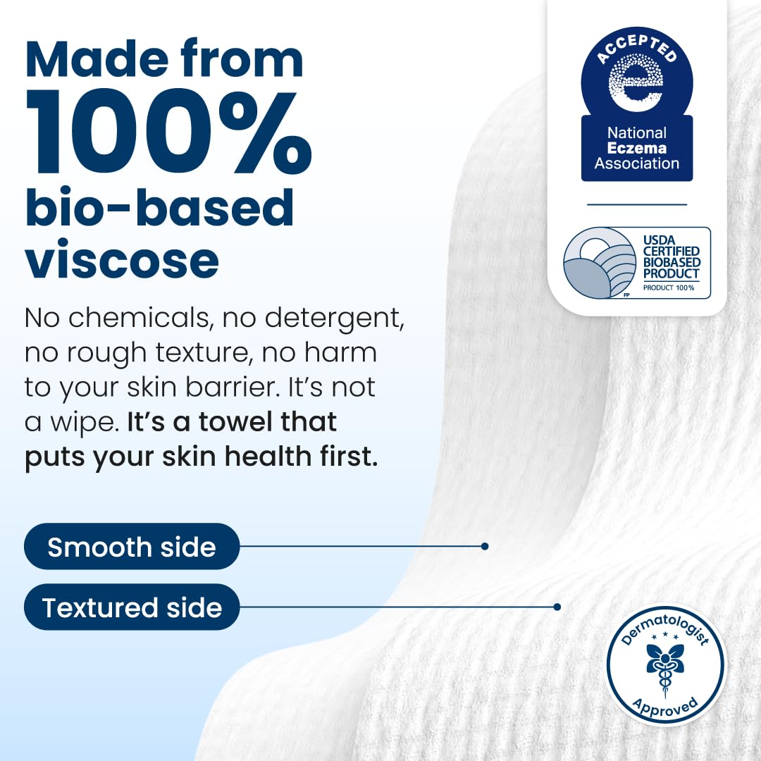 Clean Skin Club Clean Towels XL® – Hygienic Fresh-Every-Time Face Towel, Allergy Friendly Disposable
