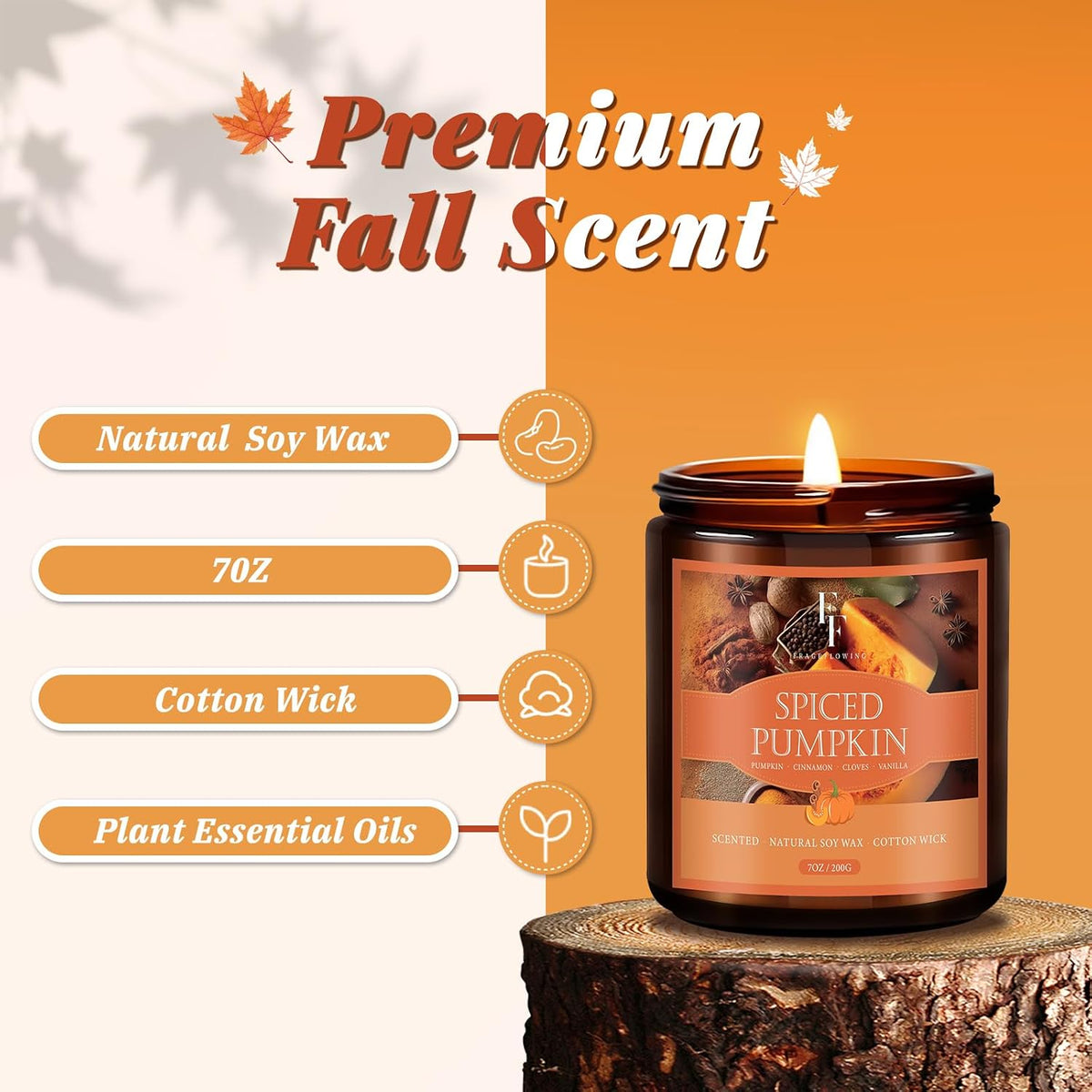 clean, slow-burning, smokeless burn with natural essential oils and no harmful additives