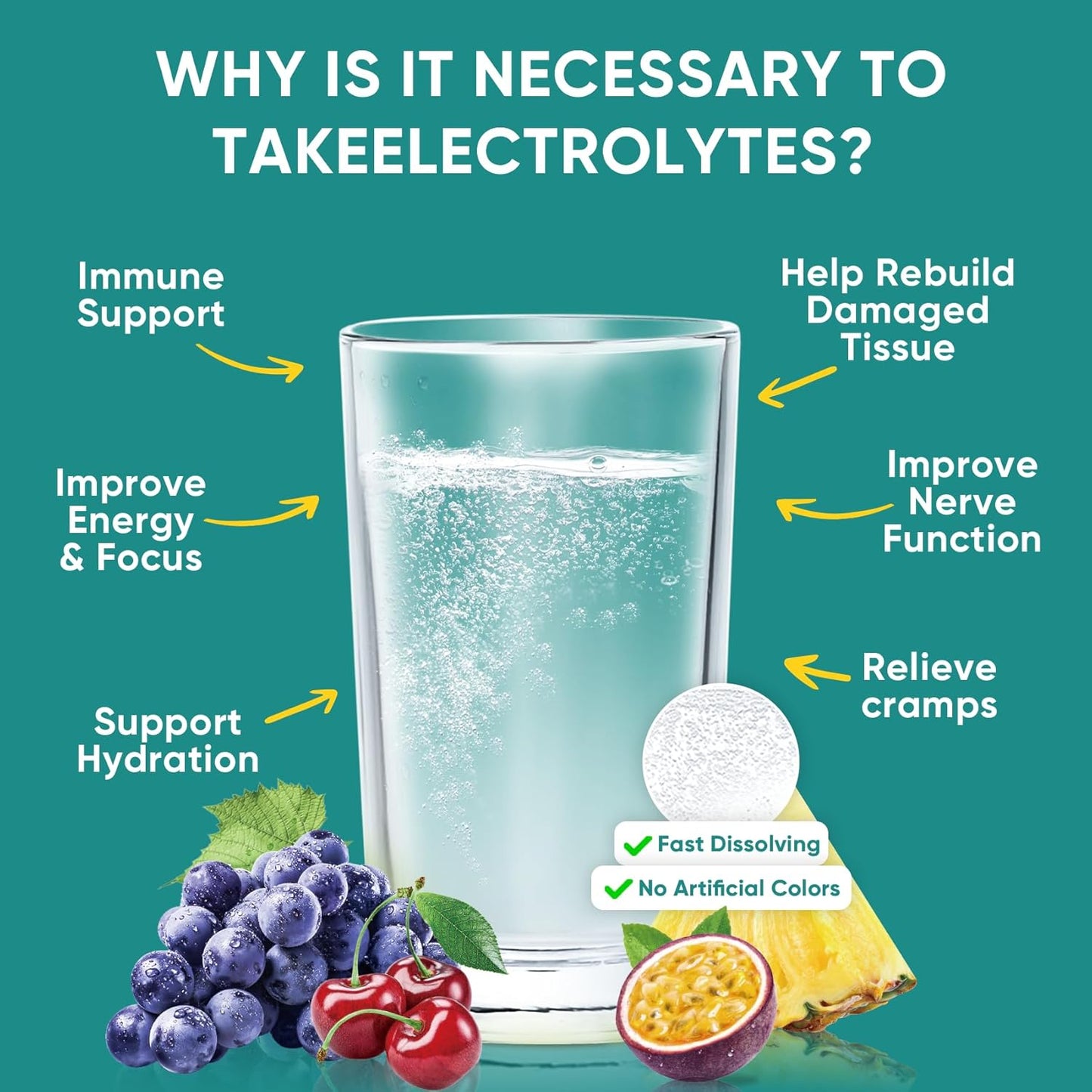 clear, color-free formula that blends into water without staining or altering beverage appearance