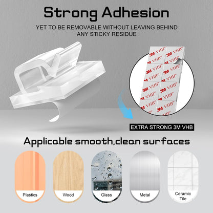 clear/transparent design for low visual impact on walls and trim