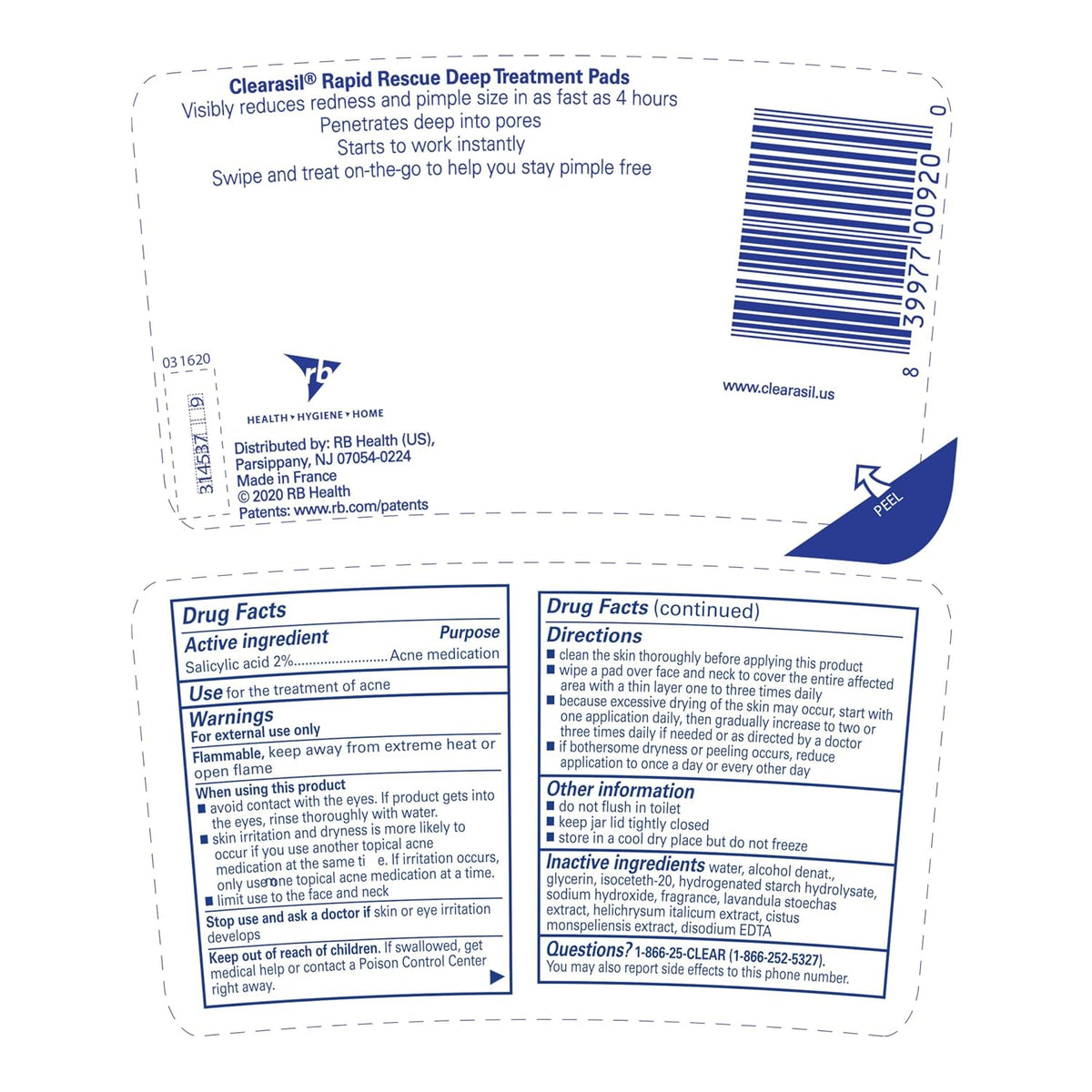 Clearasil Rapid Rescue Acne Pads – On-the-Go Treatment for Travel-Heavy Routines