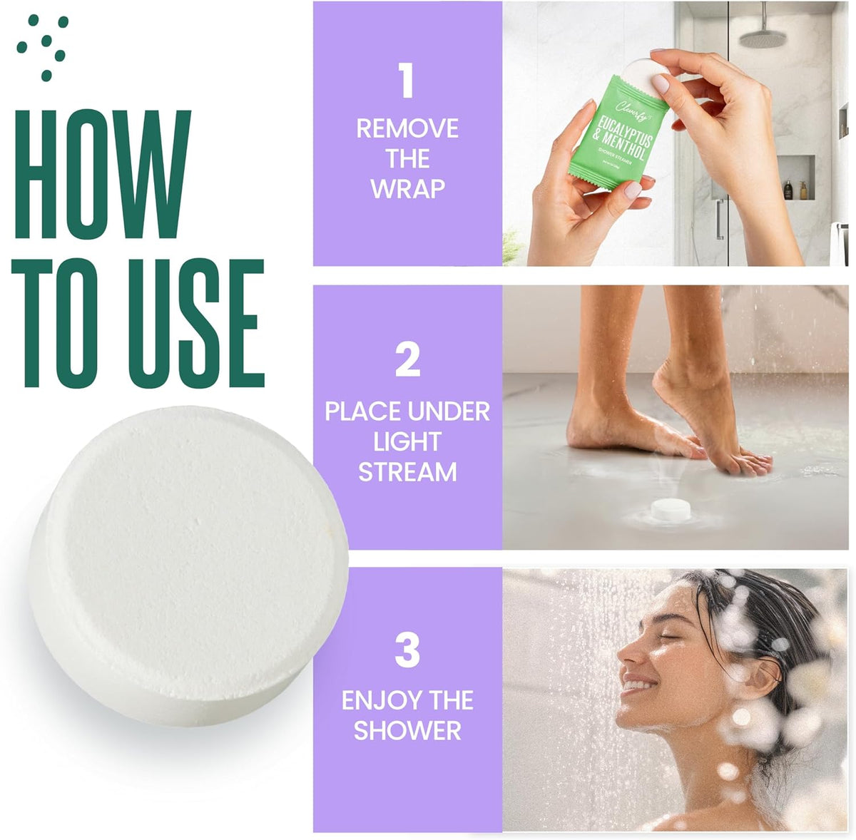 Cleverfy Shower Steamers Aromatherapy - Yoga and Meditation Space Scent Booster, 6 Tablet Essential Oil Set