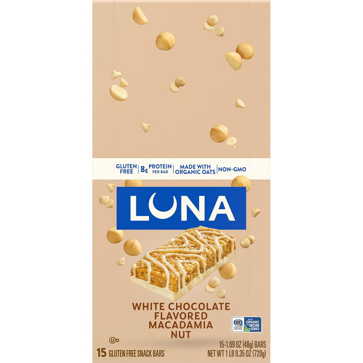 Clif Bar Luna White Chocolate Macadamia – Mindful Plant-Based Snack for Yoga Studio and Meditation Retreat Recovery