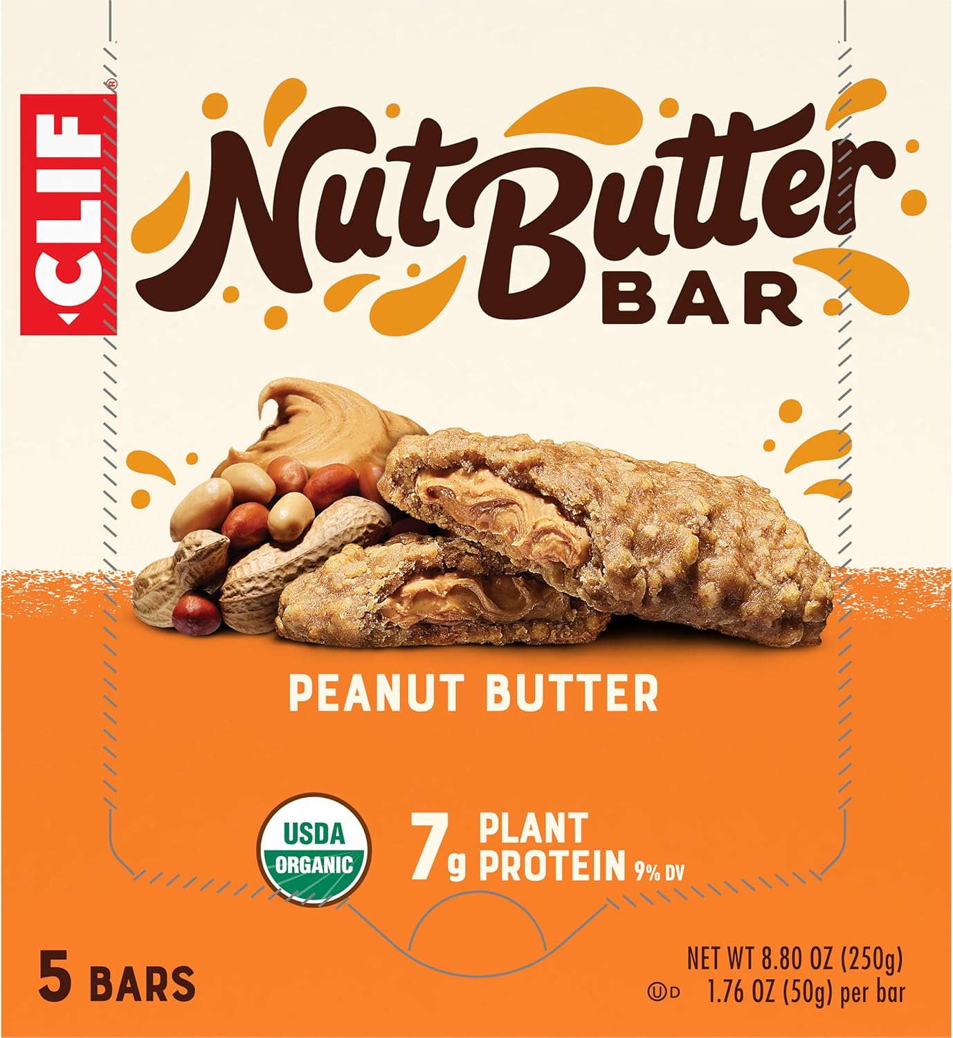 CLIF Nut Butter Bar Peanut Butter – Pre-Practice Fuel for Youth Sports, 5-Pack