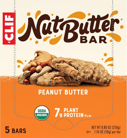 CLIF Nut Butter Bar Peanut Butter – Pre-Practice Fuel for Youth Sports, 5-Pack
