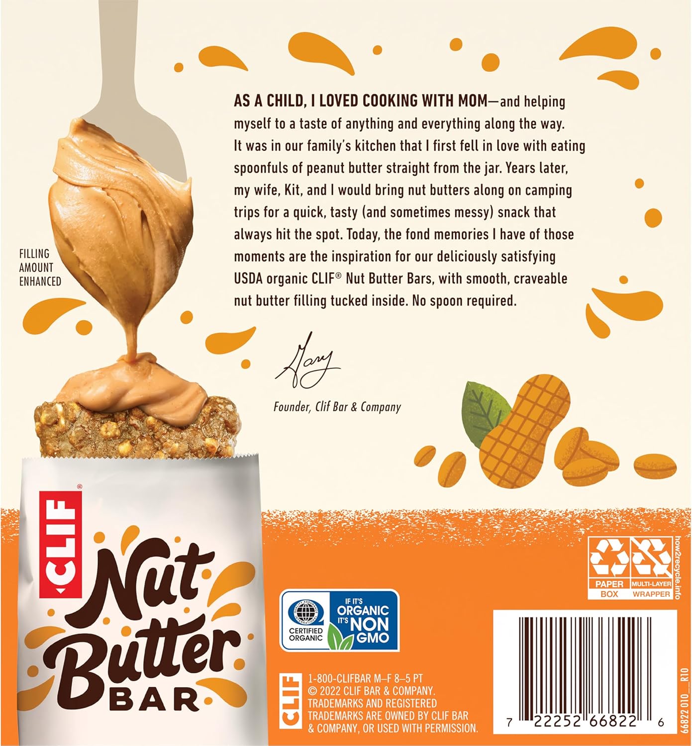 CLIF Nut Butter Bar Peanut Butter – Pre-Practice Fuel for Youth Sports, 5-Pack
