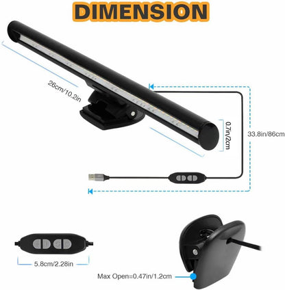 clip-on mounting compatible with monitor thickness 0.3" to 1.4"