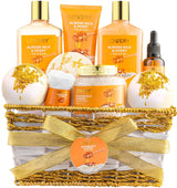 Relaxation Gift Set for Women - 10 Pc Almond Milk Honey Bath and Body Collection for Stress Relief and Mindful Bath Time
