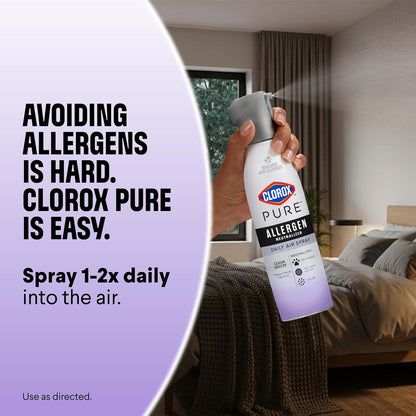 Clorox PURE Allergen Neutralizer Nighttime Calm – Gentle Allergen-Neutralizing Spray for Nurseries, Playrooms, and Family Living Areas