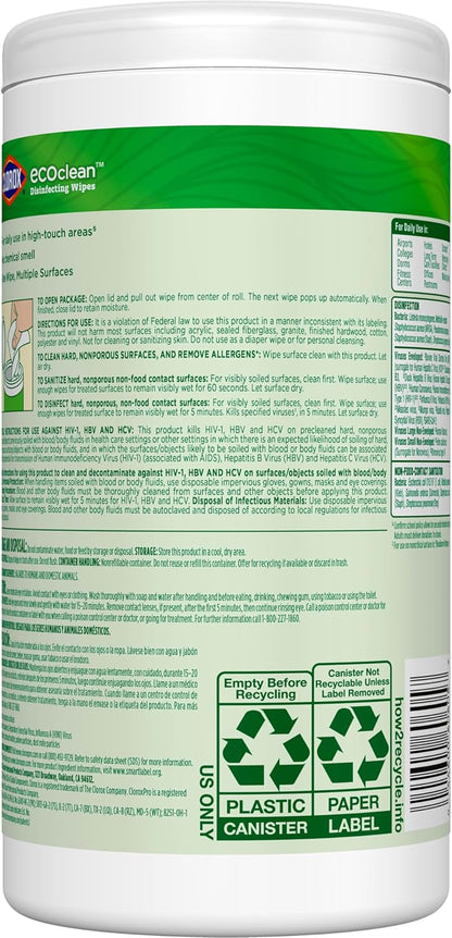 CloroxPro EcoClean Disinfecting Wipes – Essential-Only Sanitizing Solution for Capsule-Style Cleaning Supplies
