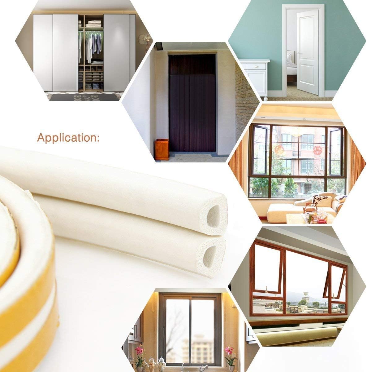 CloudBuyer Durable Door Weather Stripping for RV and Travel Trailers, 33Ft White Self-Adhesive Window Seal On the Go