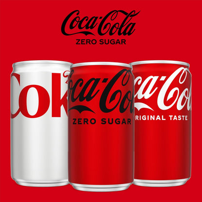 Coca-Cola Coke Zero Sugar Mini-Can 7.5 fl oz, 6 Pack – Portion-Controlled Zero Calorie Drink for Mindful Mealtime Routines