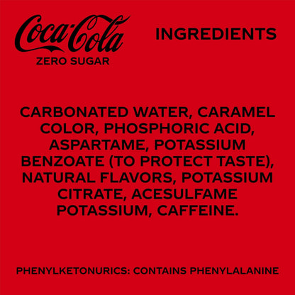 Coca-Cola Zero Sugar Cola – Party-Ready Zero Calorie Mixer for Patio Cocktails and BBQs