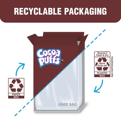 Cocoa Puffs Bulk Cereal for Vacation Stays, Made with Whole Grain Family Size, 25.8 oz