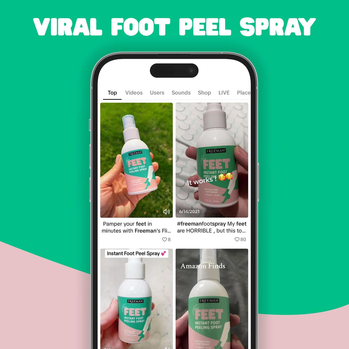 Freeman Flirty Feet Instant Foot Peeling Spray – Skin-Sensitive Formula for Hypoallergenic Foot Care