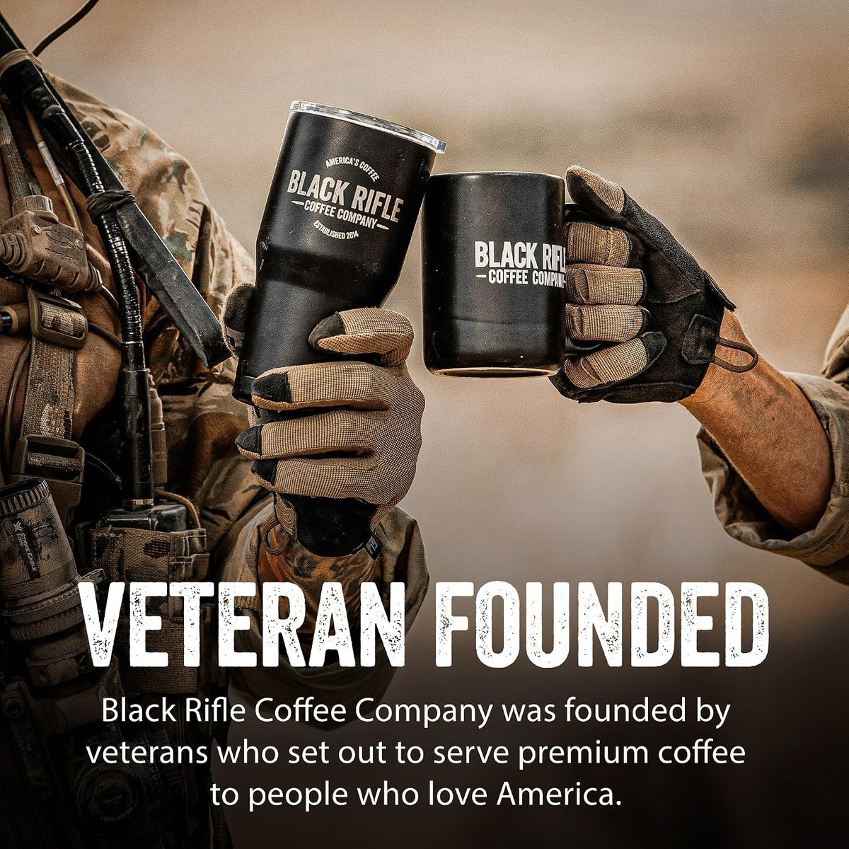 coffee is roasted in small batches in the usa by a veteran-owned company, with a portion of each purchase supporting veterans, military personnel, law enforcement, and first responders